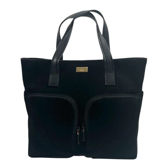 Vintage Gucci Women's Black GG Suede Leather Strap Tote Handbag Authentic w seri - Picture 1 of 12